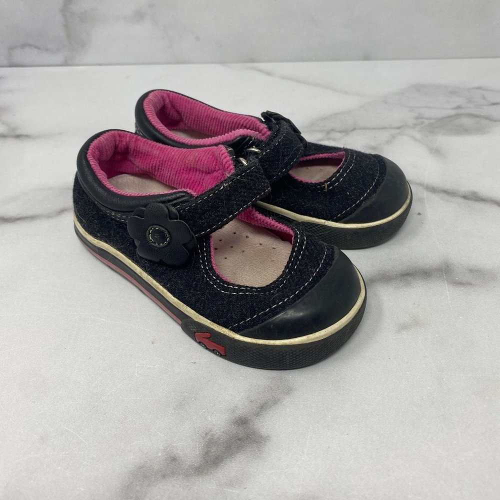 See Kai Run Mary Jane Black Suede Shoes Size 6